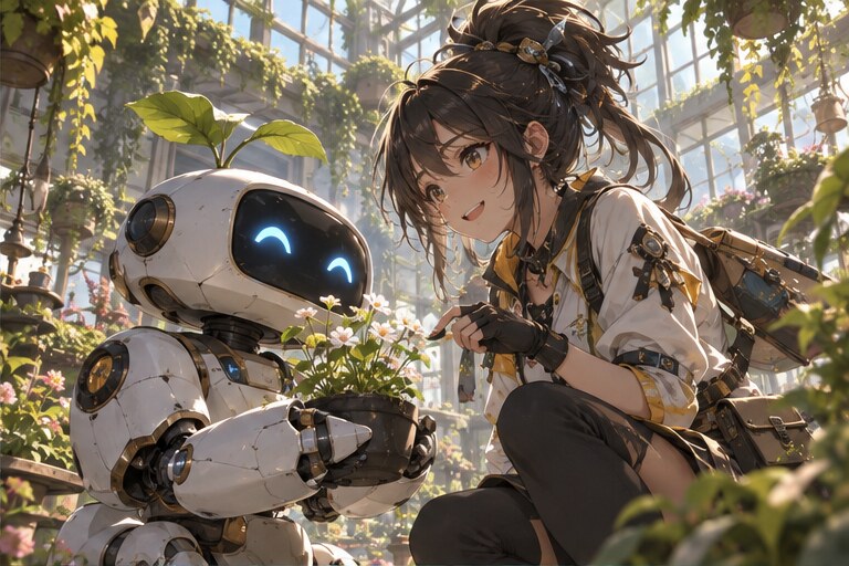 Greenhouse robot companion style reference