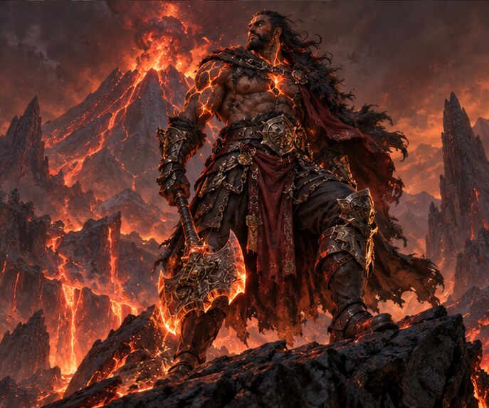 Volcanic warrior style reference